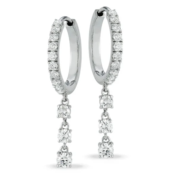 women's pearl earrings -Lab Grown Diamond Multi-Drop Earrings in 14K White Gold