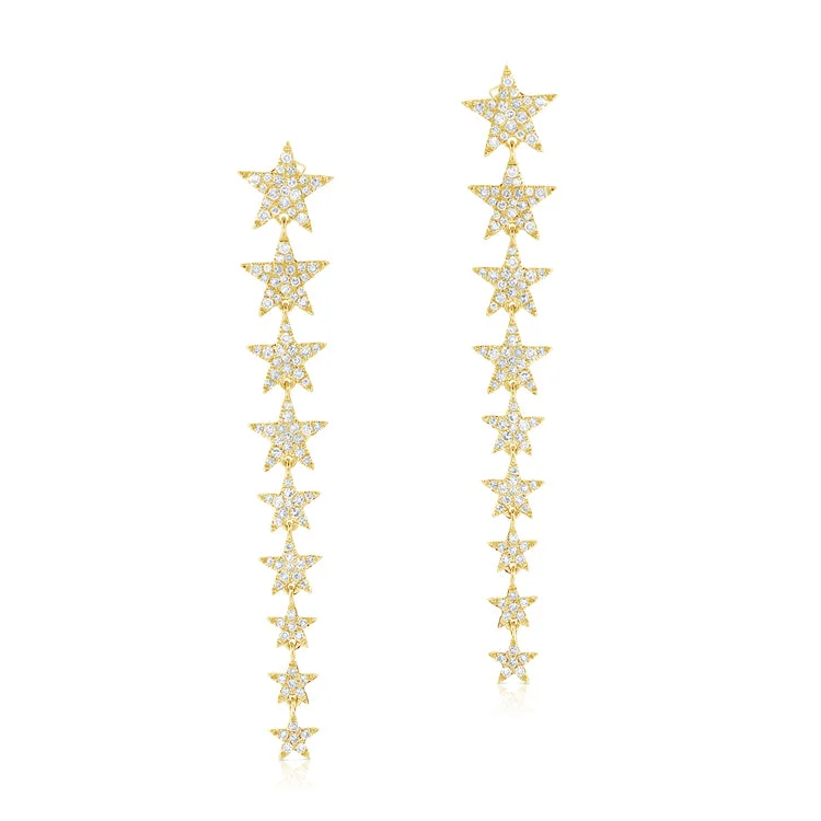 women's dragonfly earrings -Statement Star Diamond Earrings