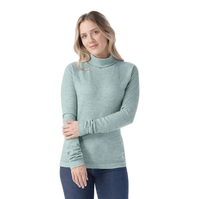 trendy off-shoulder blouses for women -Women's Thermal Merino Rib Turtleneck