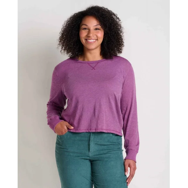 women's draped tops -Women's Boundless Jersey LS Tee