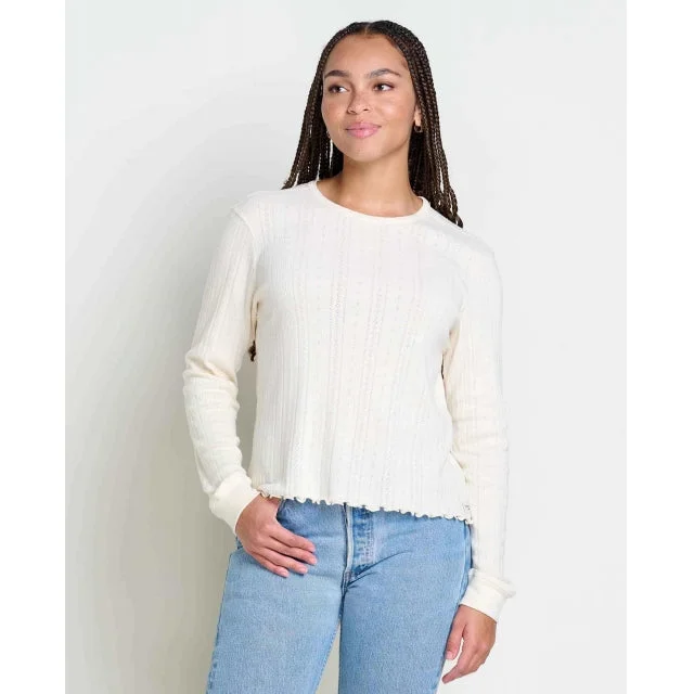 women's turtle neck tops -Women's Foothill Pointelle LS Crew Ii