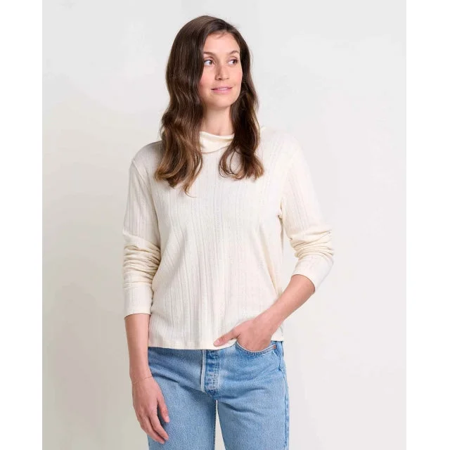 women's Victorian-style blouses -Women's Foothill Pointelle LS T-Neck