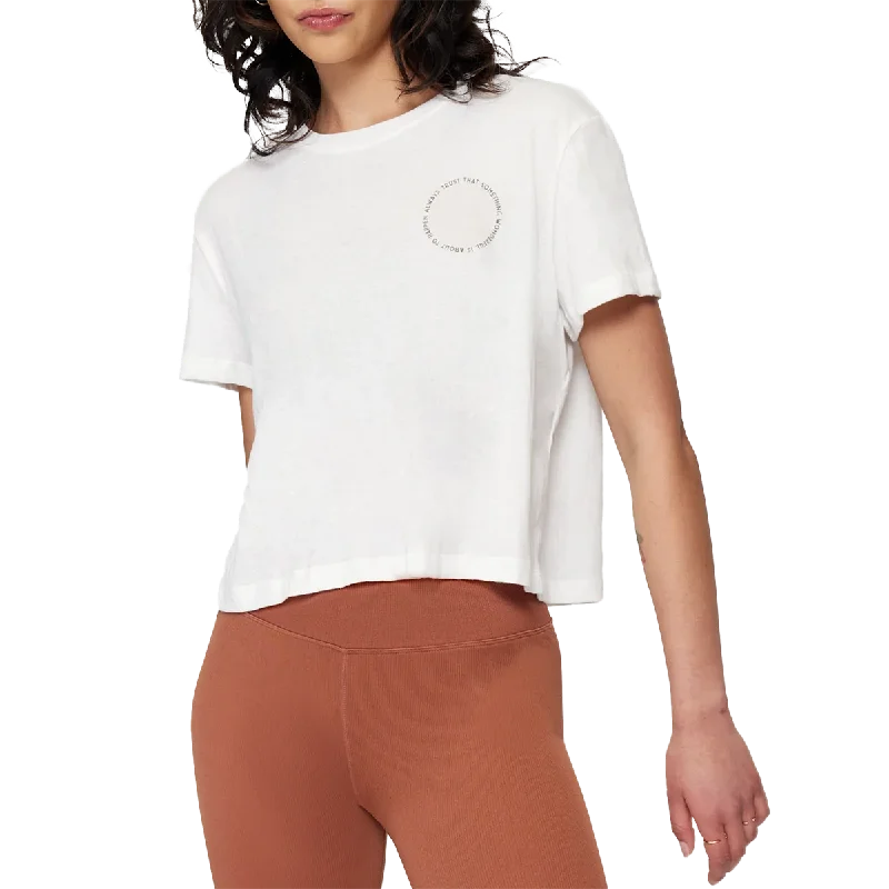 stylish lace-trim tops for women -Women's Always Trust Crop Tee