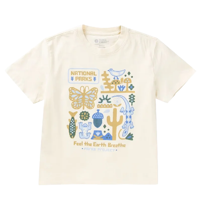 women's mock neck tops -Women's Earth Breathe Collage Tee