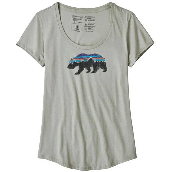 women's cold-shoulder tops -Women's Fitz Roy Bear Organic Scoop T-Shirt