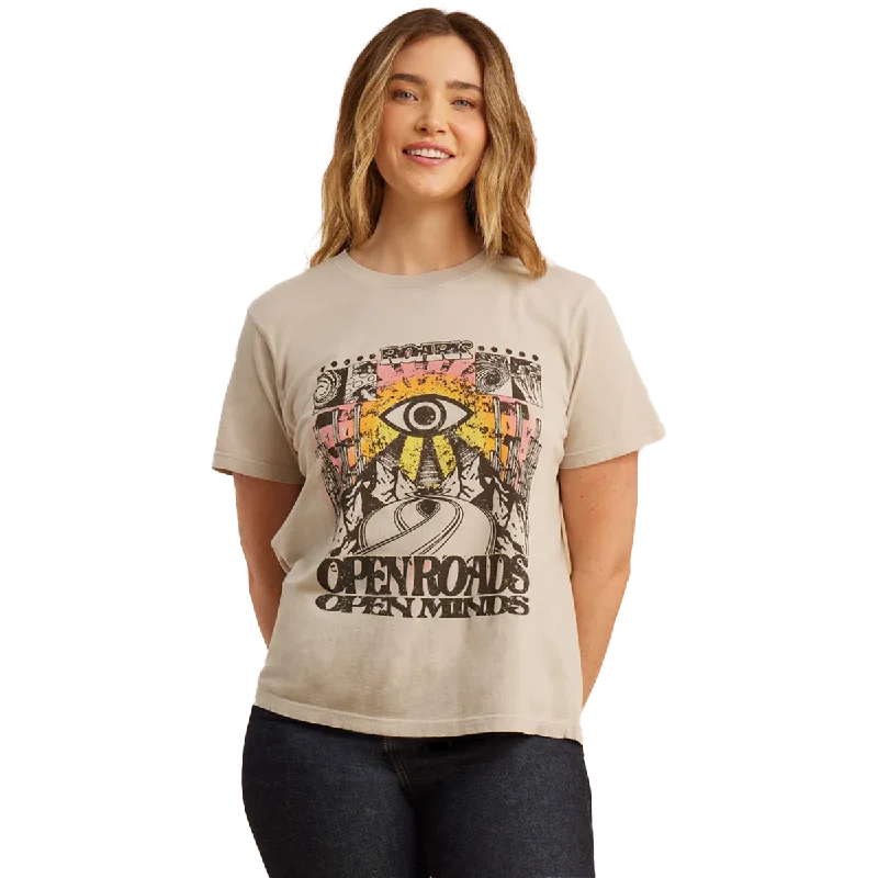 women's wrap blouses -Women's Open Roads Short Sleeve Tee