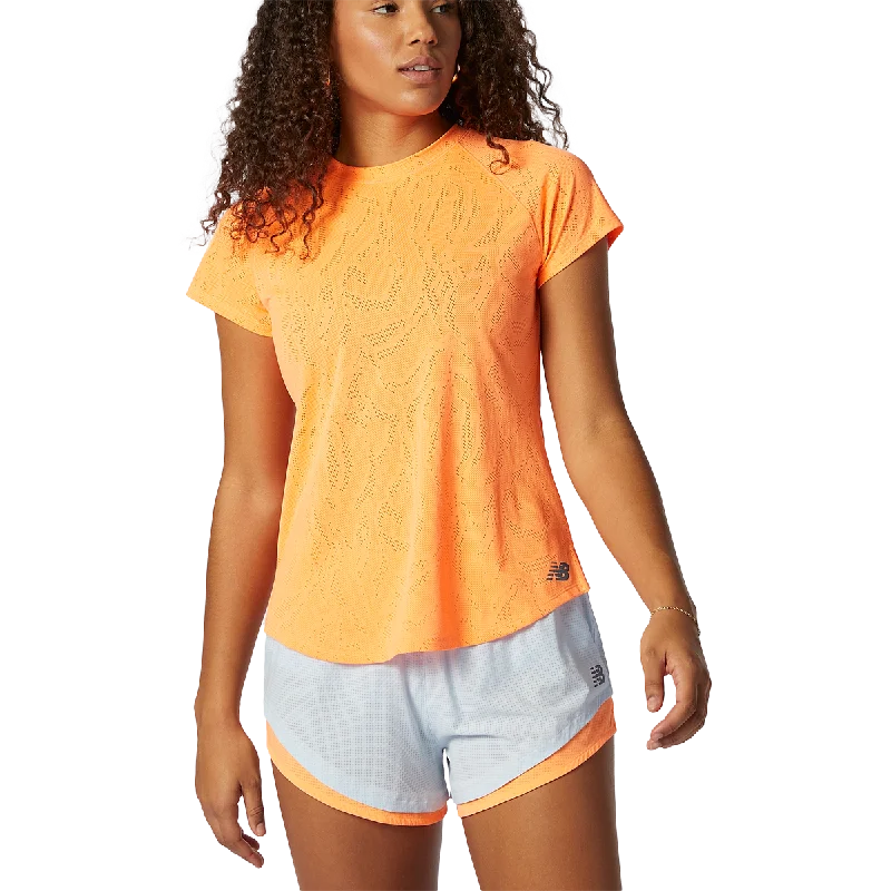 women's henley shirts -Women's NYC Half Q Speed Fuel Jacquard Short Sleeve