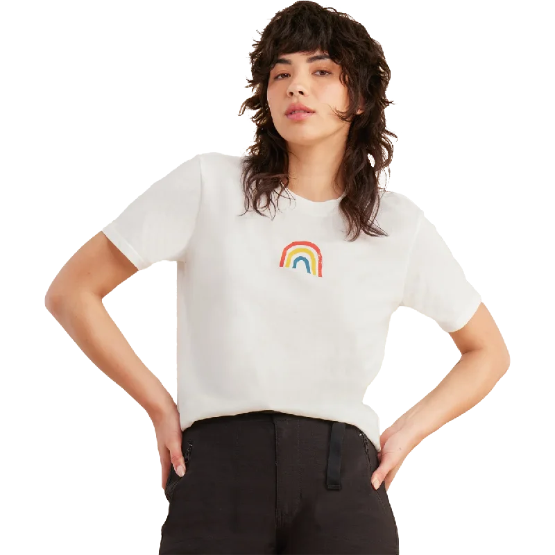 women's v-neck tops -Women's Rainbow Short Sleeve Tee