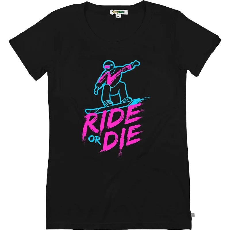 women's cold-shoulder tops -Women's Ride Or Die Tee