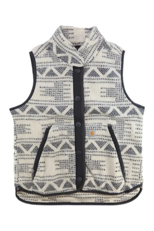 women's crochet lace tops -Carhartt Women's Relaxed Fit Fleece Snap-Front Vest