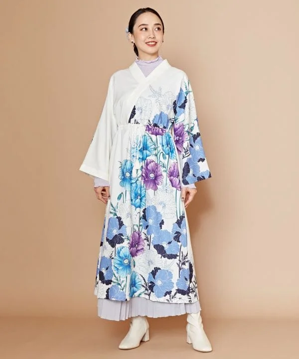 women's belted wrap mini dress -AFUYO Kimono Like Dress