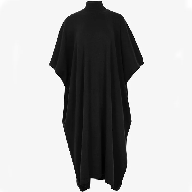 women's flowy empire waist dress -AIRY CAFTAN DRESS "ARIA" IN BLACK