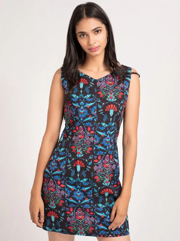 women's spaghetti strap slip dress -Iznik Sheath Dress