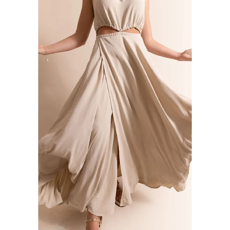 ladies' one-shoulder dress -SAND DRESS