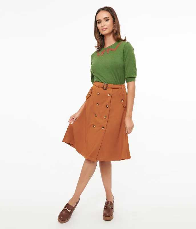 women's pinstripe trousers -Amber Belted Midi Skirt