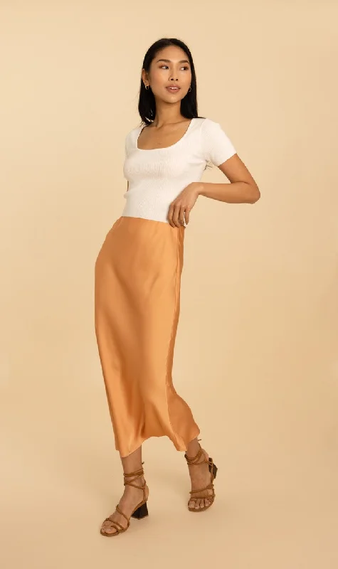 women's casual summer shorts -The Olivia Slip Skirt - Peach